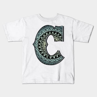 Mandala with alphabet C Kids T-Shirt